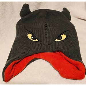 Toothless How to Train Your Dragon 2 Beanie Red Hat Ribbed Knit Cap
